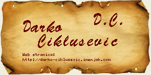 Darko Ciklušević vizit kartica